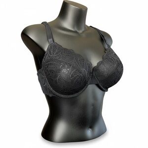 LIVELY *NEW* black lace push-up bra BOXED brand-new in box 34DD black lace